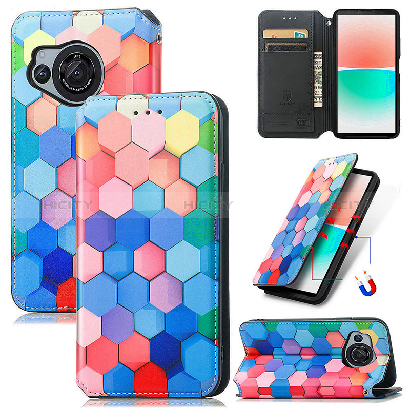 Coque Portefeuille Motif Fantaisie Livre Cuir Etui Clapet S06D pour Sharp Aquos R8 Plus