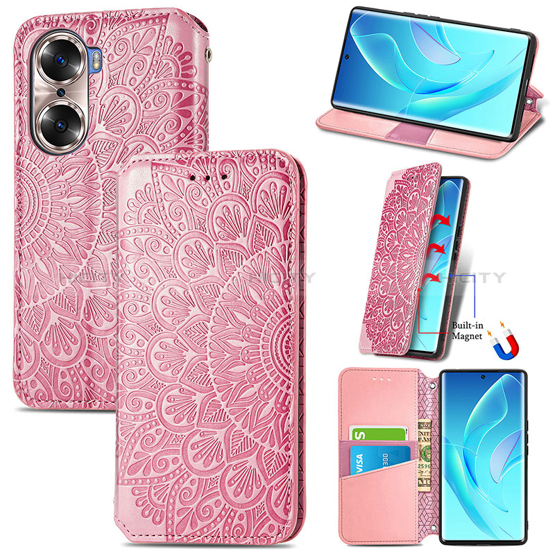 Coque Portefeuille Motif Fantaisie Livre Cuir Etui Clapet S07D pour Huawei Honor 60 Pro 5G Plus