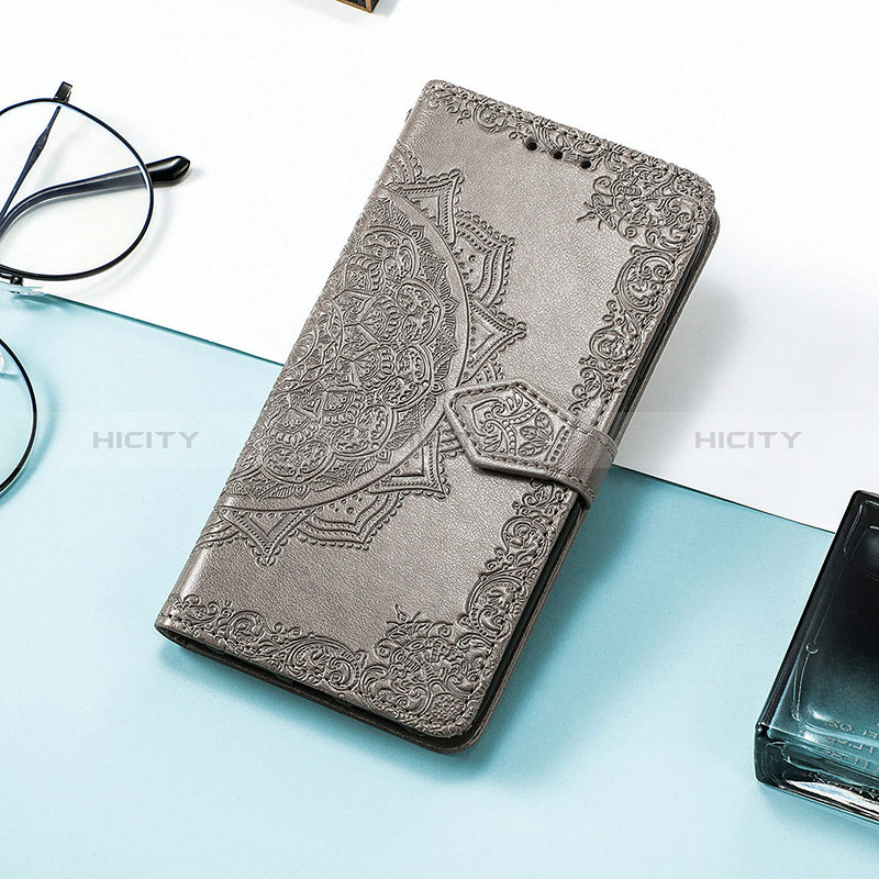 Coque Portefeuille Motif Fantaisie Livre Cuir Etui Clapet S07D pour Huawei Honor 60 SE 5G Gris Plus