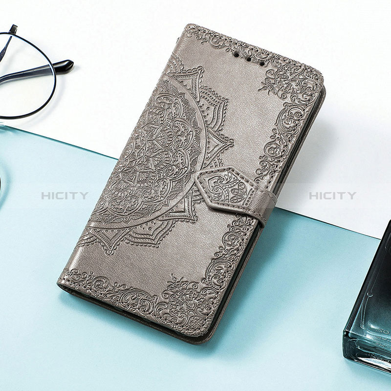 Coque Portefeuille Motif Fantaisie Livre Cuir Etui Clapet S07D pour Huawei Honor 80 SE 5G Gris Plus