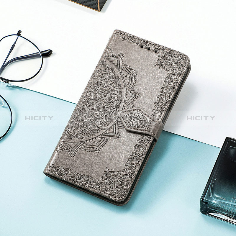 Coque Portefeuille Motif Fantaisie Livre Cuir Etui Clapet S07D pour Huawei Honor Magic5 Pro 5G Gris Plus