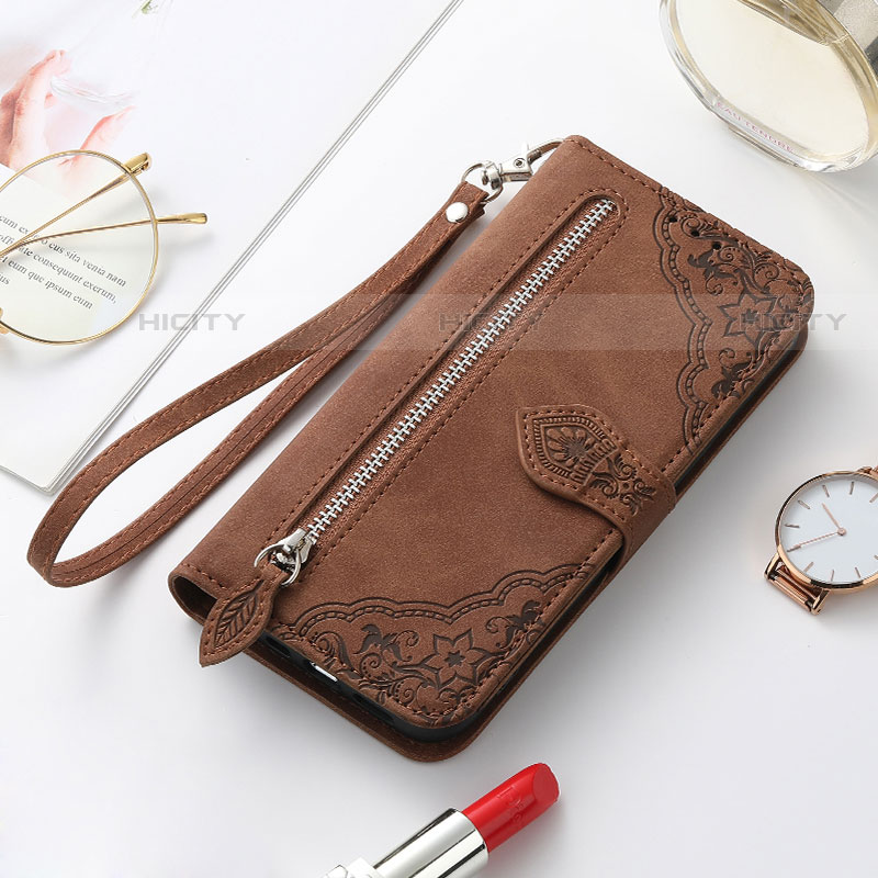 Coque Portefeuille Motif Fantaisie Livre Cuir Etui Clapet S07D pour Samsung Galaxy S21 5G Marron Plus