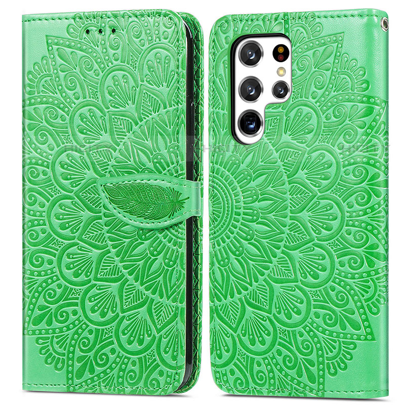 Coque Portefeuille Motif Fantaisie Livre Cuir Etui Clapet S07D pour Samsung Galaxy S21 Ultra 5G Plus