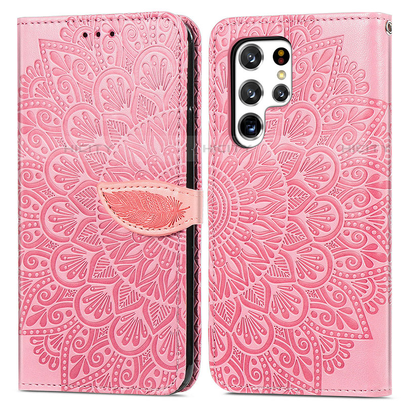 Coque Portefeuille Motif Fantaisie Livre Cuir Etui Clapet S07D pour Samsung Galaxy S21 Ultra 5G Plus