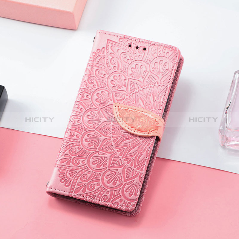 Coque Portefeuille Motif Fantaisie Livre Cuir Etui Clapet S08D pour Huawei Honor 60 Pro 5G Or Rose Plus