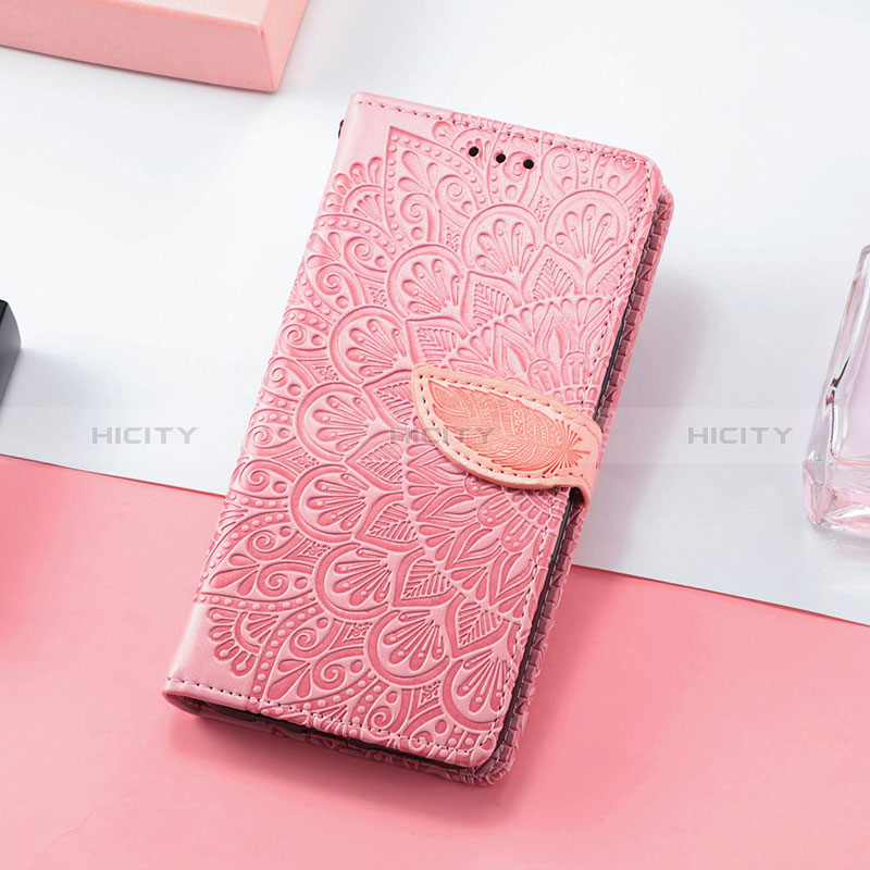 Coque Portefeuille Motif Fantaisie Livre Cuir Etui Clapet S08D pour Huawei Y7p Or Rose Plus