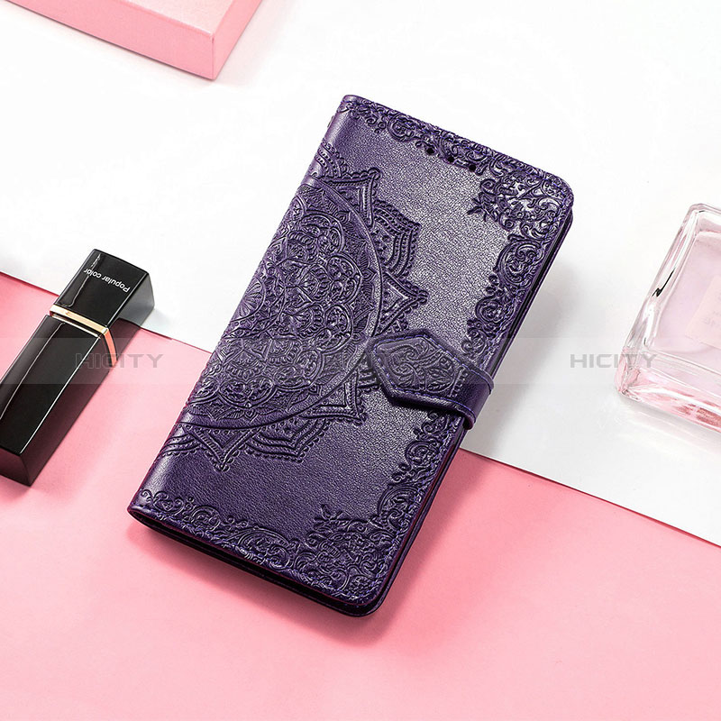 Coque Portefeuille Motif Fantaisie Livre Cuir Etui Clapet S09D pour Huawei Honor 60 5G Violet Plus