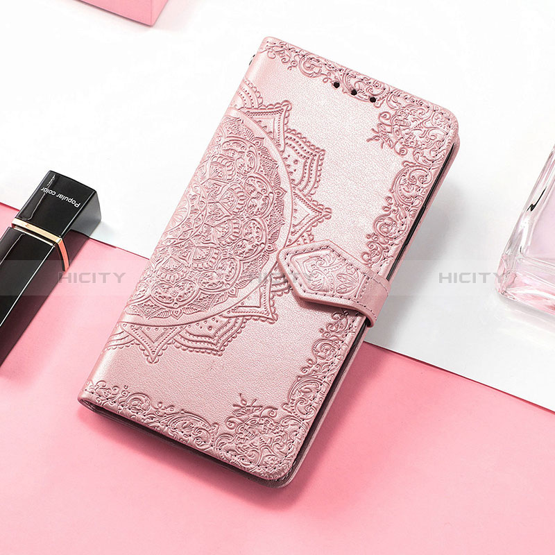 Coque Portefeuille Motif Fantaisie Livre Cuir Etui Clapet S09D pour Huawei Honor 60 Pro 5G Or Rose Plus