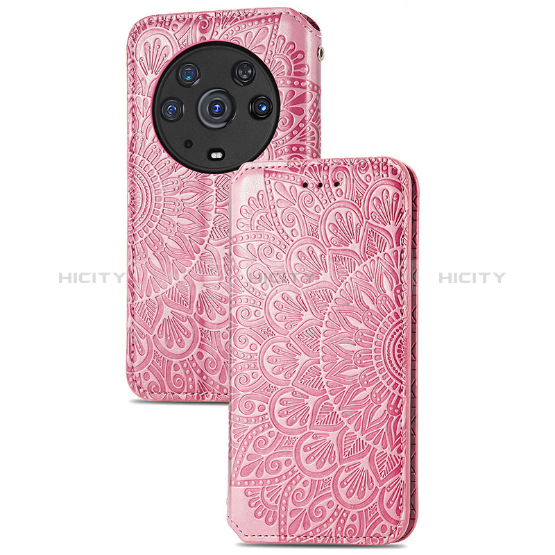 Coque Portefeuille Motif Fantaisie Livre Cuir Etui Clapet S09D pour Huawei Honor Magic3 Pro 5G Or Rose Plus