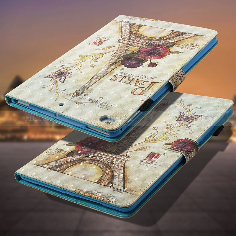 Coque Portefeuille Motif Fantaisie Livre Cuir Etui Clapet Y01B pour Apple iPad Air 2 Blanc Plus