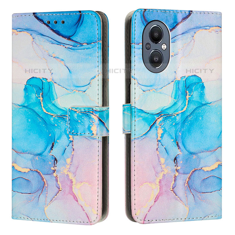 Coque Portefeuille Motif Fantaisie Livre Cuir Etui Clapet Y01X pour Oppo Reno7 Z 5G Bleu Ciel Plus