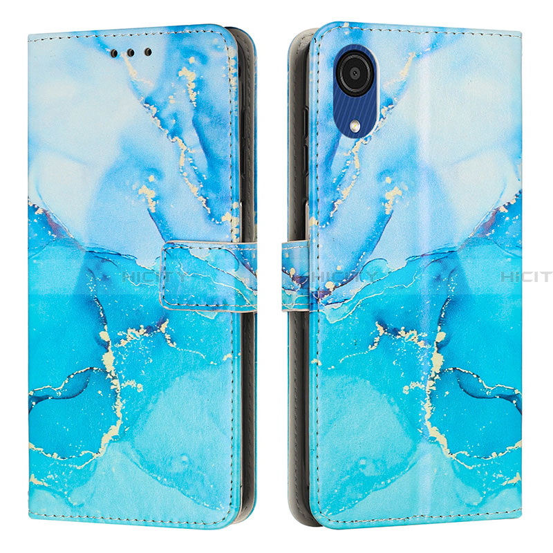 Coque Portefeuille Motif Fantaisie Livre Cuir Etui Clapet Y01X pour Samsung Galaxy A03 Core Bleu Plus