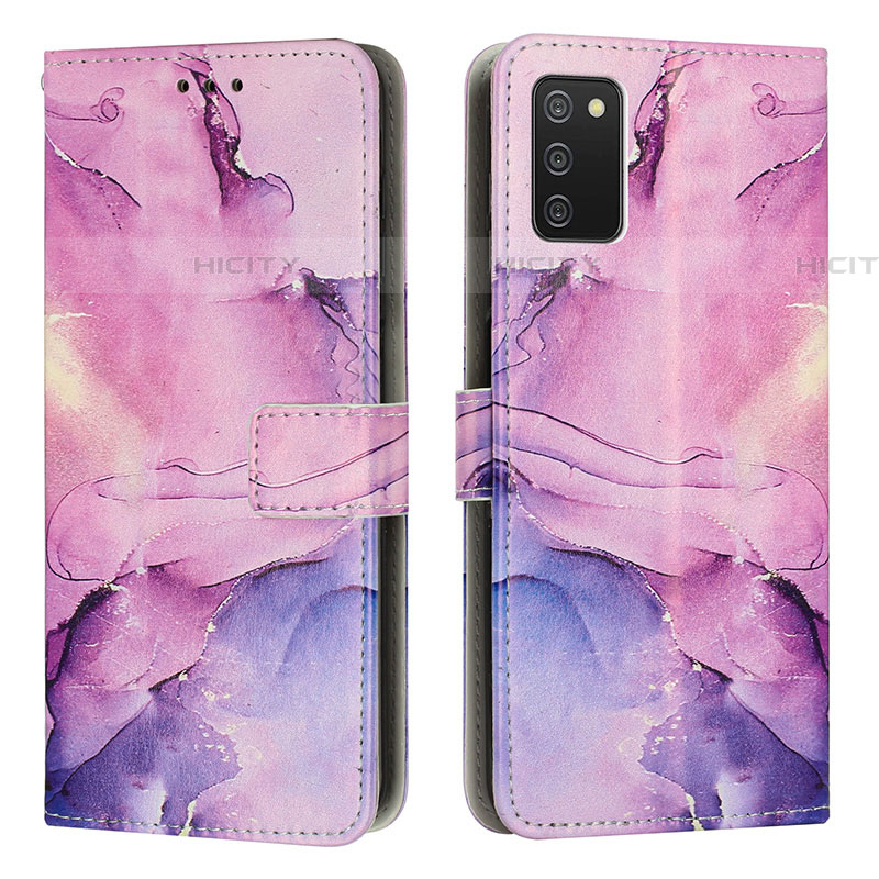 Coque Portefeuille Motif Fantaisie Livre Cuir Etui Clapet Y01X pour Samsung Galaxy A03s Violet Plus