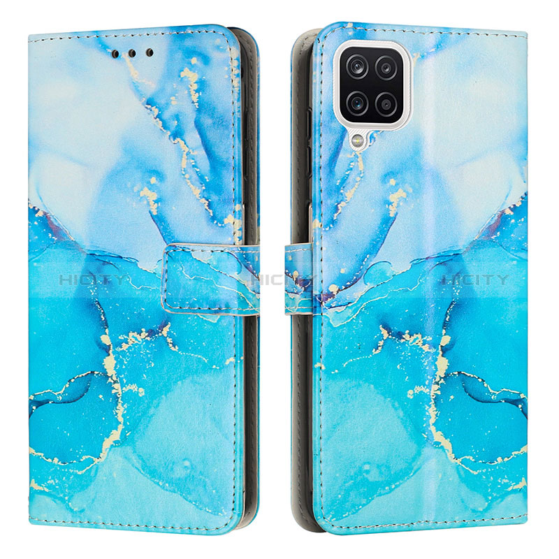 Coque Portefeuille Motif Fantaisie Livre Cuir Etui Clapet Y01X pour Samsung Galaxy A12 Nacho Bleu Plus