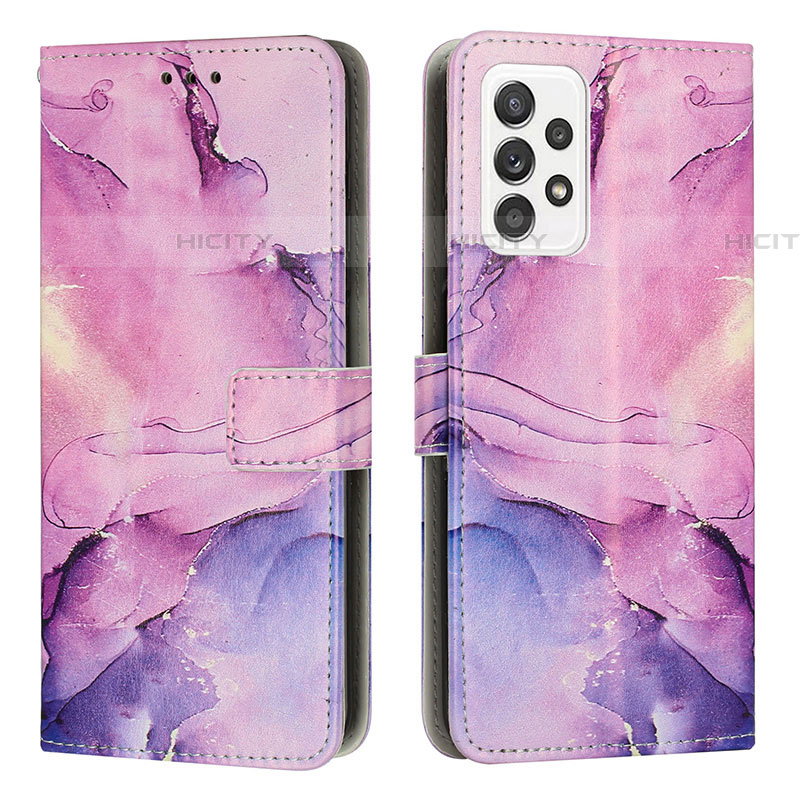 Coque Portefeuille Motif Fantaisie Livre Cuir Etui Clapet Y01X pour Samsung Galaxy A52 5G Violet Plus