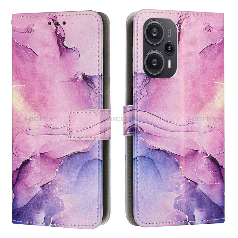 Coque Portefeuille Motif Fantaisie Livre Cuir Etui Clapet Y01X pour Xiaomi Poco F5 5G Violet Plus