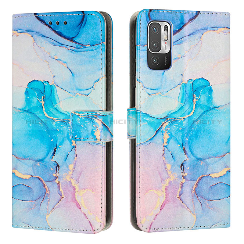 Coque Portefeuille Motif Fantaisie Livre Cuir Etui Clapet Y01X pour Xiaomi POCO M3 Pro 5G Bleu Ciel Plus