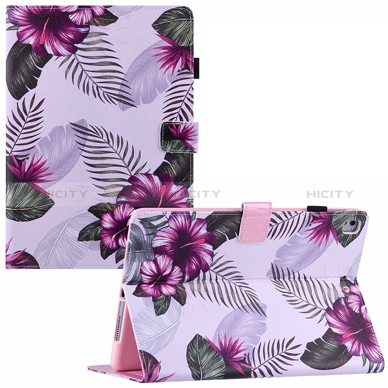 Coque Portefeuille Motif Fantaisie Livre Cuir Etui Clapet Y02B pour Apple iPad Air Violet Plus