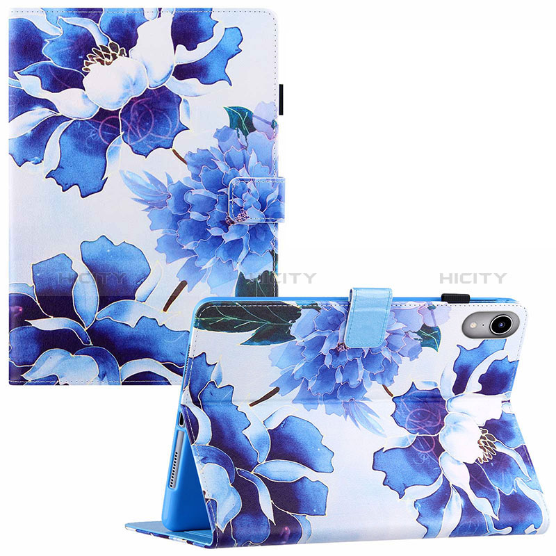 Coque Portefeuille Motif Fantaisie Livre Cuir Etui Clapet Y02B pour Apple iPad Mini 6 Bleu Plus