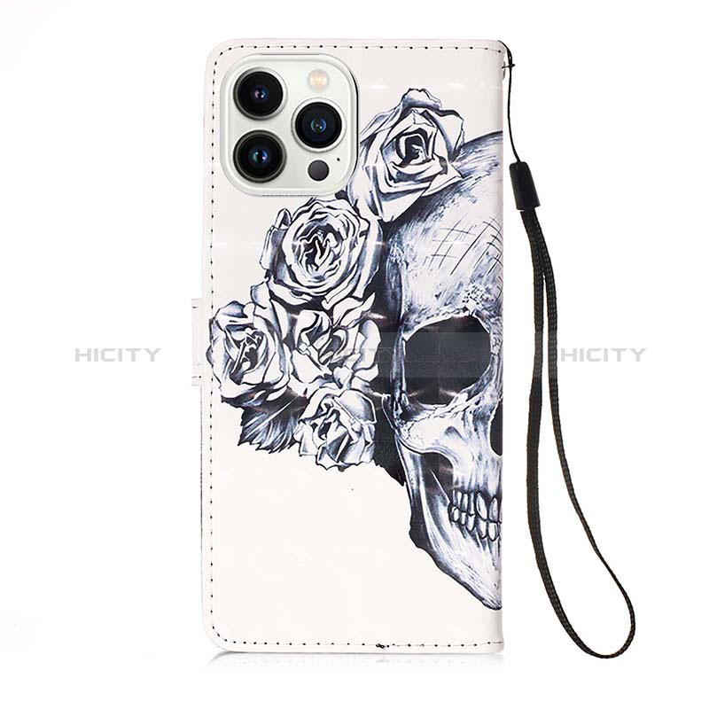 Coque Portefeuille Motif Fantaisie Livre Cuir Etui Clapet Y02B pour Apple iPhone 13 Pro Blanc Plus