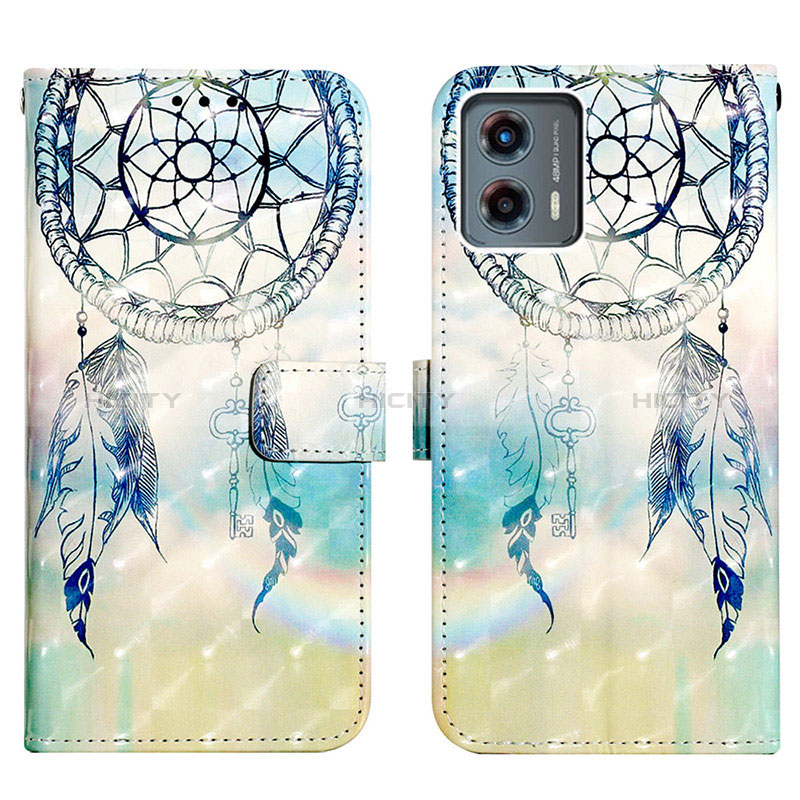 Coque Portefeuille Motif Fantaisie Livre Cuir Etui Clapet Y02B pour Motorola Moto G 5G (2023) Bleu Clair Plus