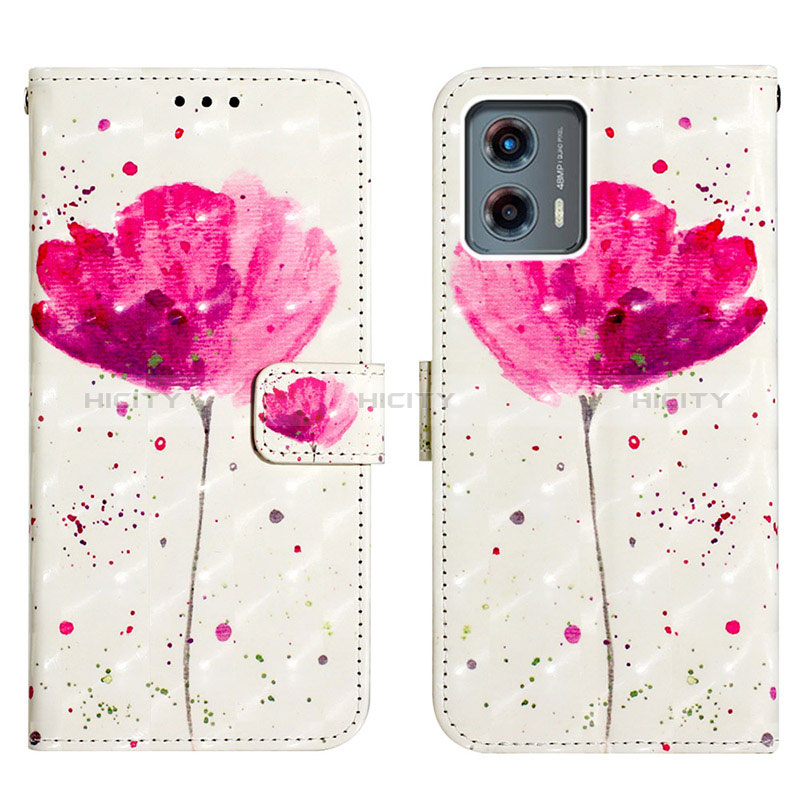 Coque Portefeuille Motif Fantaisie Livre Cuir Etui Clapet Y02B pour Motorola Moto G 5G (2023) Rose Plus