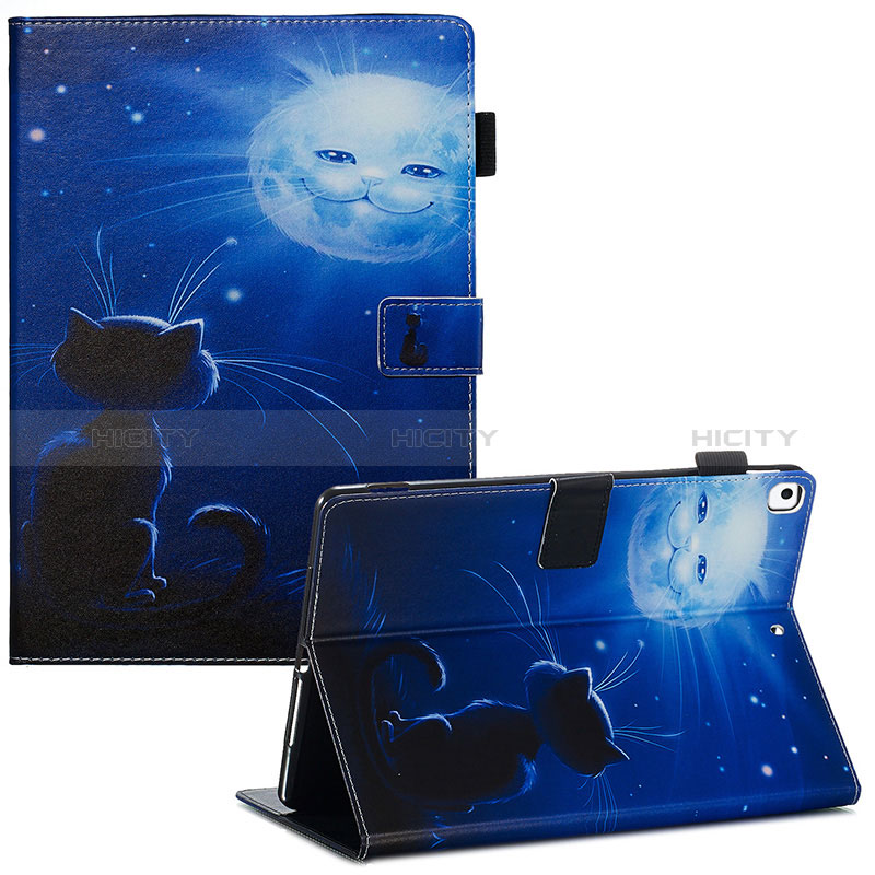 Coque Portefeuille Motif Fantaisie Livre Cuir Etui Clapet Y03B pour Apple iPad 10.2 (2019) Bleu Plus