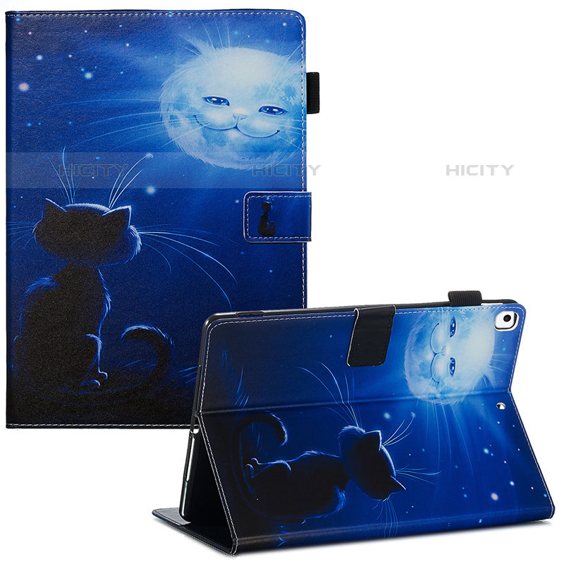 Coque Portefeuille Motif Fantaisie Livre Cuir Etui Clapet Y03B pour Apple iPad 10.2 (2020) Bleu Plus