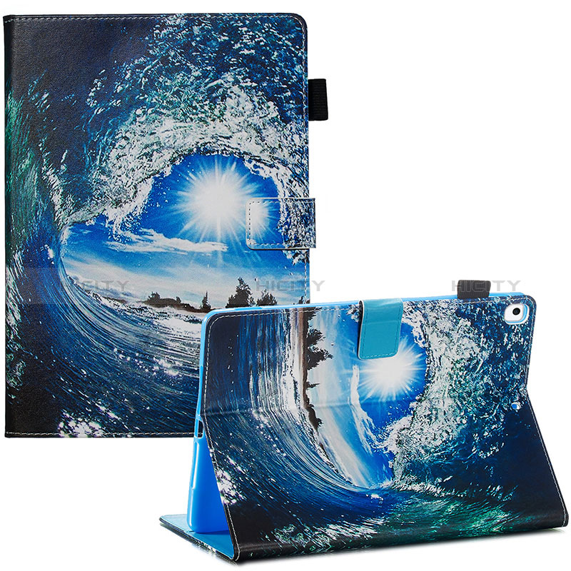 Coque Portefeuille Motif Fantaisie Livre Cuir Etui Clapet Y03B pour Apple iPad 10.2 (2021) Bleu Royal Plus