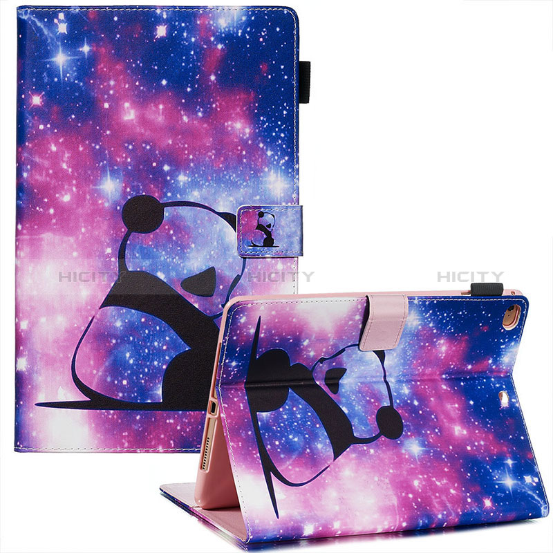 Coque Portefeuille Motif Fantaisie Livre Cuir Etui Clapet Y03B pour Apple iPad Air 2 Violet Plus