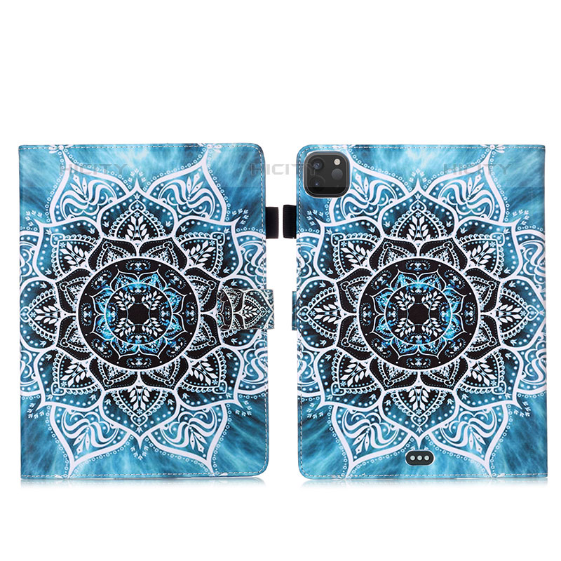 Coque Portefeuille Motif Fantaisie Livre Cuir Etui Clapet Y03B pour Apple iPad Pro 11 (2021) Bleu Ciel Plus