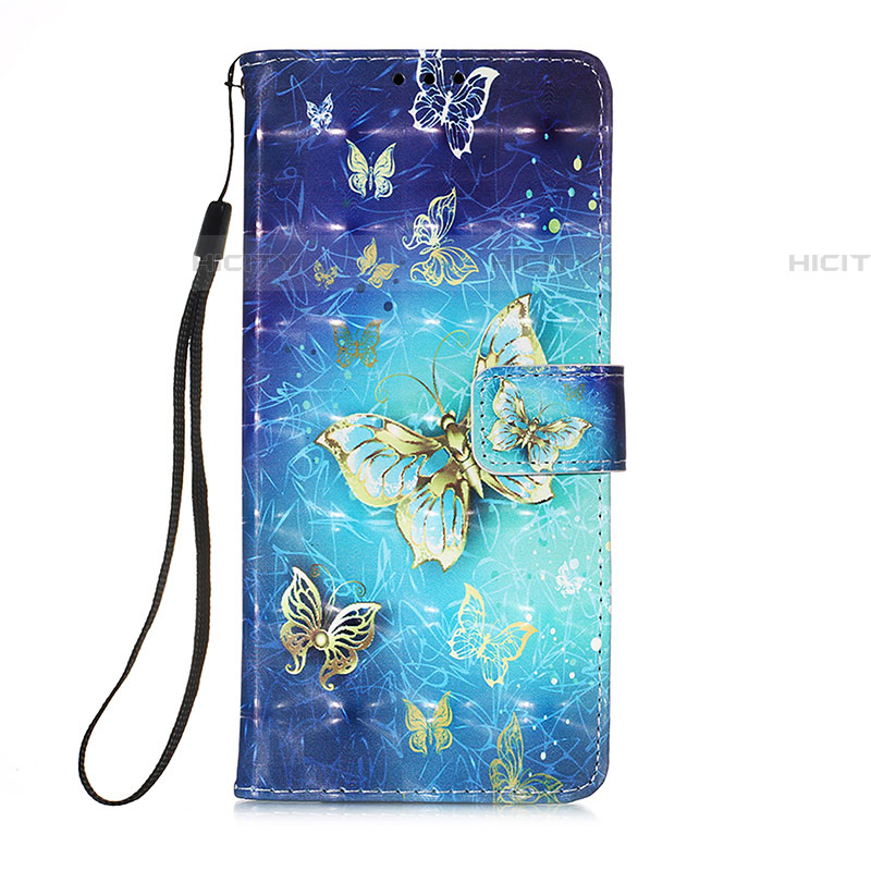 Coque Portefeuille Motif Fantaisie Livre Cuir Etui Clapet Y03B pour Samsung Galaxy A03s Bleu Ciel Plus