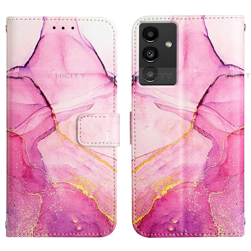 Coque Portefeuille Motif Fantaisie Livre Cuir Etui Clapet Y03B pour Samsung Galaxy A04s Rose Rouge Plus