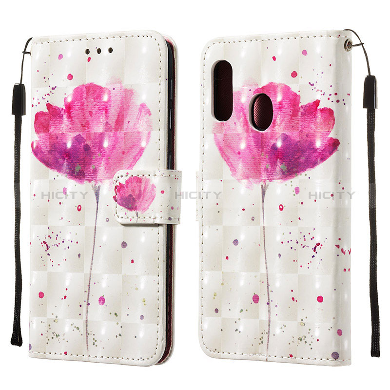 Coque Portefeuille Motif Fantaisie Livre Cuir Etui Clapet Y03B pour Samsung Galaxy A20e Rose Plus