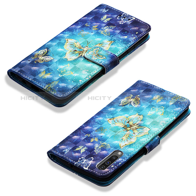 Coque Portefeuille Motif Fantaisie Livre Cuir Etui Clapet Y03B pour Samsung Galaxy A30S Bleu Ciel Plus