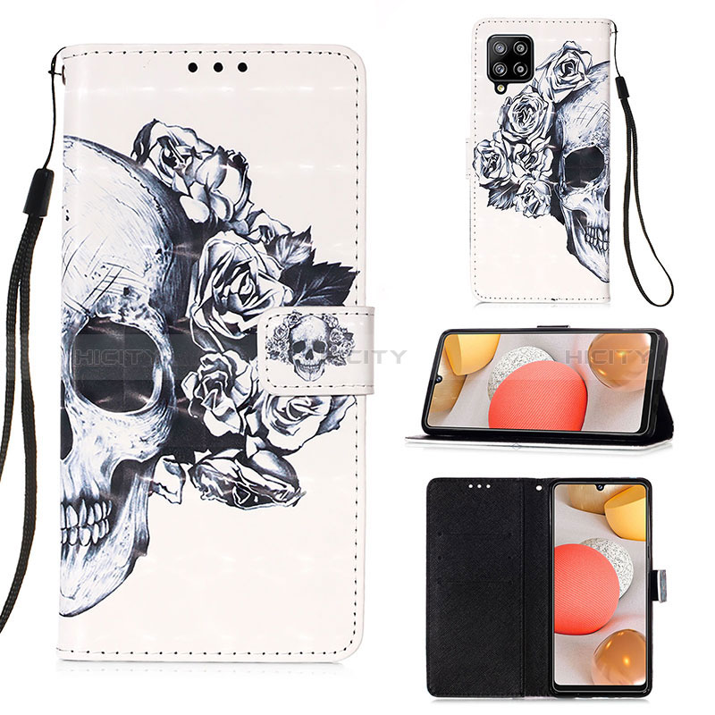 Coque Portefeuille Motif Fantaisie Livre Cuir Etui Clapet Y03B pour Samsung Galaxy A42 5G Noir Plus