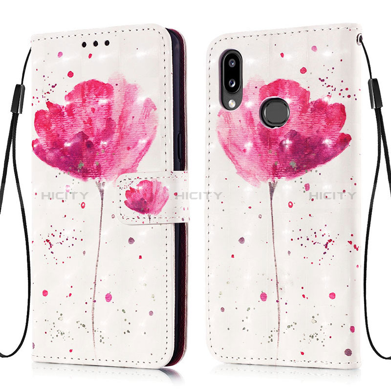 Coque Portefeuille Motif Fantaisie Livre Cuir Etui Clapet Y03B pour Samsung Galaxy M01s Rose Plus