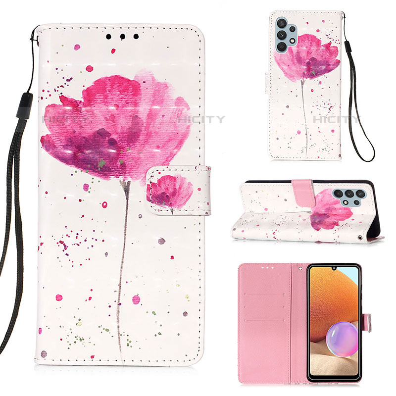 Coque Portefeuille Motif Fantaisie Livre Cuir Etui Clapet Y03B pour Samsung Galaxy M32 5G Rose Plus