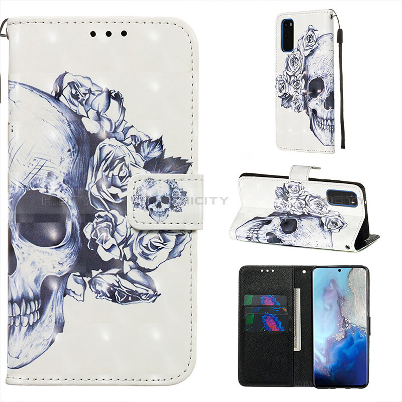 Coque Portefeuille Motif Fantaisie Livre Cuir Etui Clapet Y03B pour Samsung Galaxy S20 5G Noir Plus