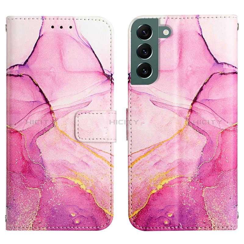 Coque Portefeuille Motif Fantaisie Livre Cuir Etui Clapet Y03B pour Samsung Galaxy S24 5G Rose Rouge Plus