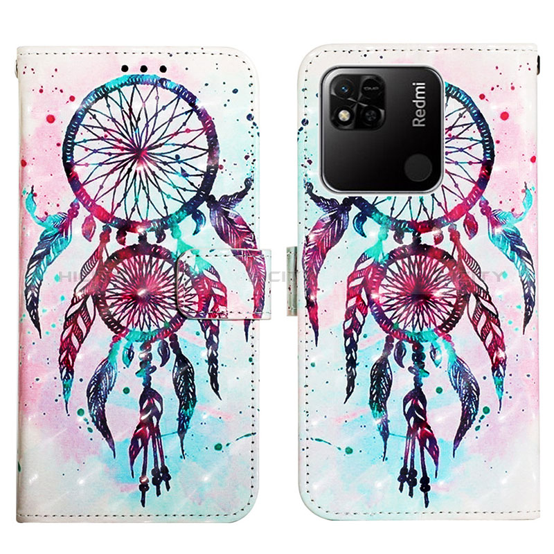 Coque Portefeuille Motif Fantaisie Livre Cuir Etui Clapet Y03B pour Xiaomi POCO C3 Bleu Clair Plus