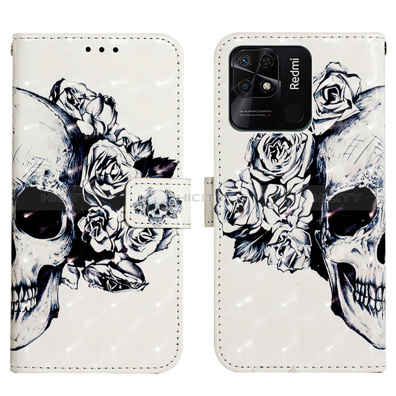 Coque Portefeuille Motif Fantaisie Livre Cuir Etui Clapet Y03B pour Xiaomi Redmi 10 Power Noir Plus