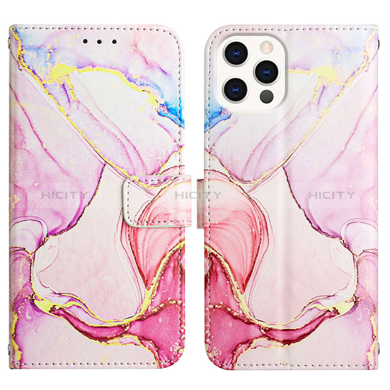 Coque Portefeuille Motif Fantaisie Livre Cuir Etui Clapet Y04B pour Apple iPhone 13 Pro Max Rose Plus