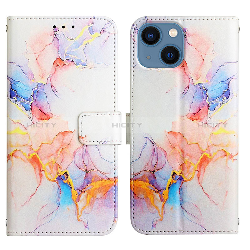 Coque Portefeuille Motif Fantaisie Livre Cuir Etui Clapet Y04B pour Apple iPhone 14 Bleu Plus