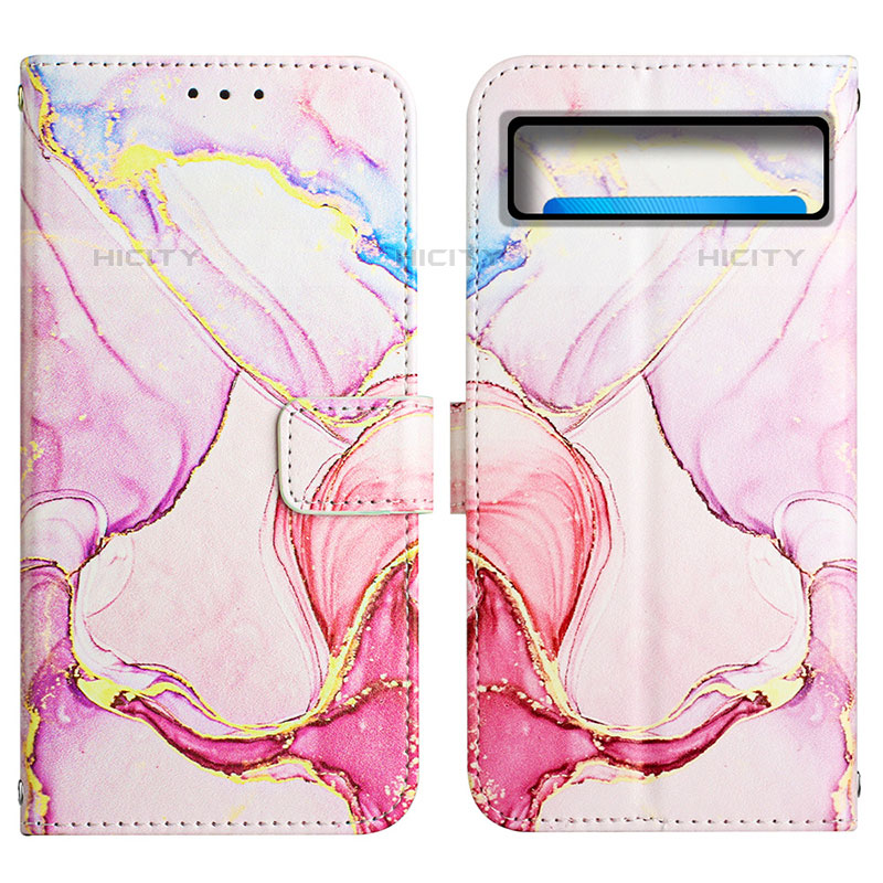 Coque Portefeuille Motif Fantaisie Livre Cuir Etui Clapet Y04B pour Google Pixel 8 5G Rose Plus