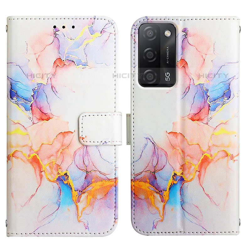 Coque Portefeuille Motif Fantaisie Livre Cuir Etui Clapet Y04B pour Oppo A55 5G Bleu Plus