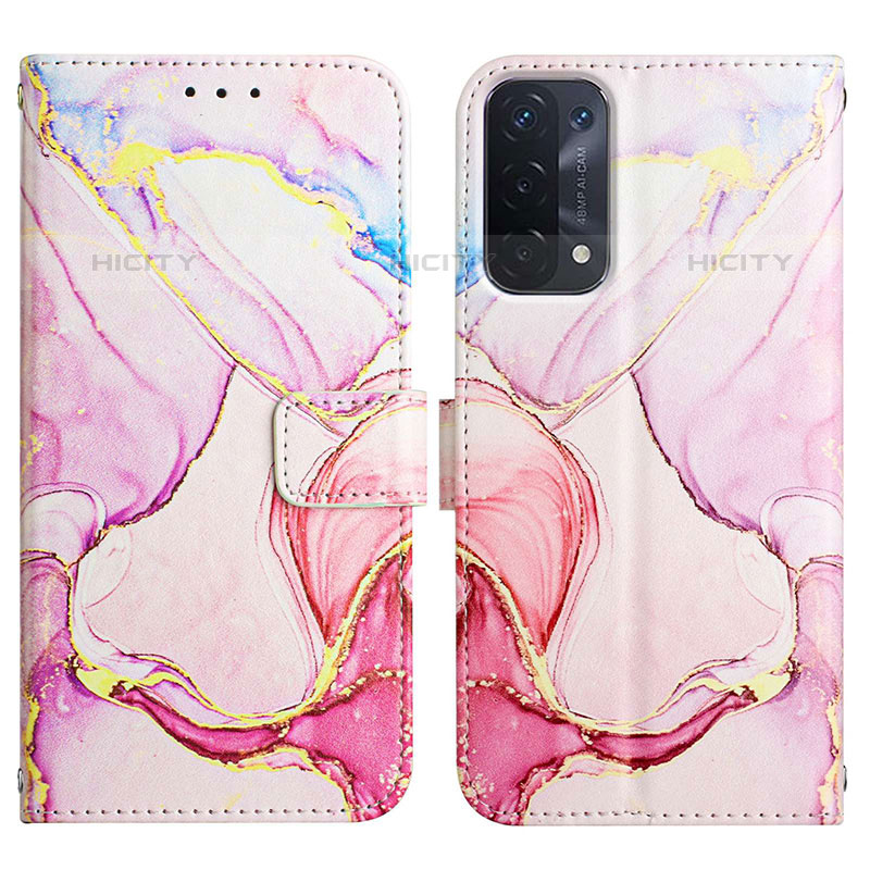 Coque Portefeuille Motif Fantaisie Livre Cuir Etui Clapet Y04B pour Oppo A93 5G Rose Plus