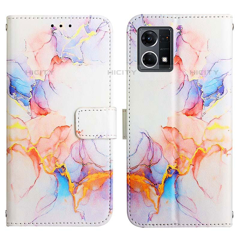 Coque Portefeuille Motif Fantaisie Livre Cuir Etui Clapet Y04B pour Oppo F21 Pro 4G Bleu Plus