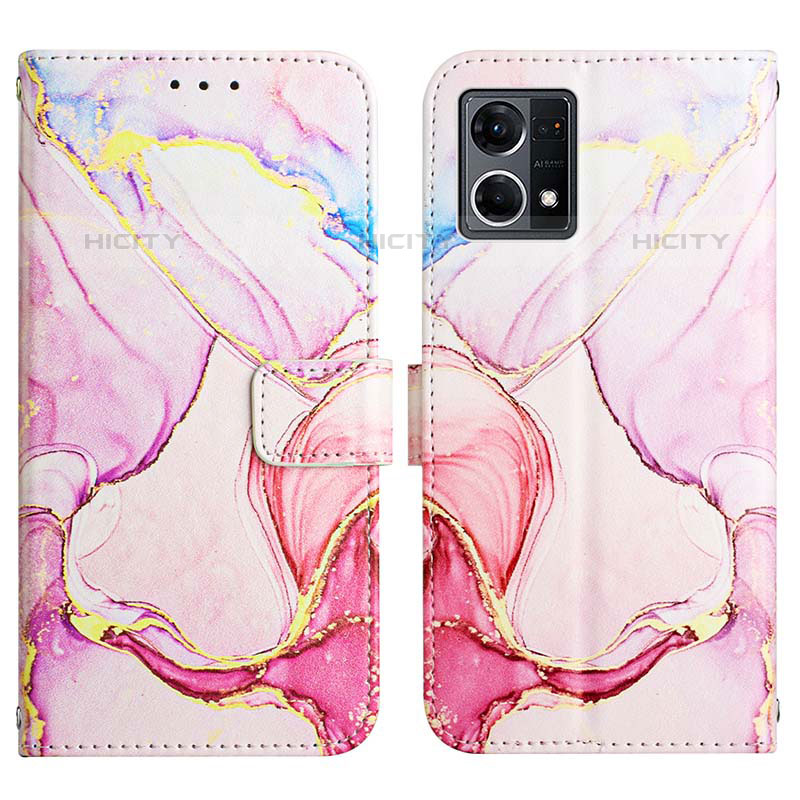 Coque Portefeuille Motif Fantaisie Livre Cuir Etui Clapet Y04B pour Oppo F21s Pro 4G Rose Plus