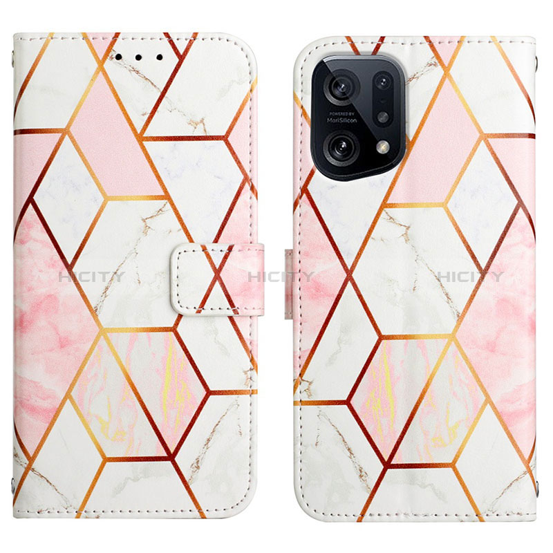 Coque Portefeuille Motif Fantaisie Livre Cuir Etui Clapet Y04B pour Oppo Find X5 5G Blanc Plus